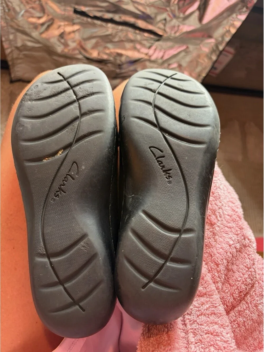 Collection By Clark’s Ladies Slip On Black Loafer Shoes Size 6.5